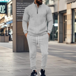 Vabaaja ja mugav kevad- ja s&uuml;gis meeste &uuml;hev&auml;rviline vabaaja T-s&auml;rk pikkade varrukatega s&auml;rk pikad p&uuml;ksid komplekt spordir&otilde;ivad kapuutsiga pusa kaheosaline komplekt L tumesinine v&auml;rv