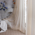 Bohemia Tutid T&uuml;ll Luksuslikud linased aknakardinad elutuppa Moodsad Voile eesriided Magamistoa kaunistus W150xL240CM(Hook Top)