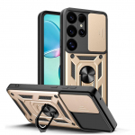 Kaamera kaitse&uuml;mbris Samsung S25 Ultra S25 Galaxy S24 Ultra S24 FE S23 Plus S22 + S21 S20 FE jaoks H&uuml;briidne metallist r&otilde;ngashoidjaga kate For Galaxy S25 Ultra kuld