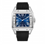 Santos Automatic Men's Waterproof Mechanical Watch with Roman Skeleton Design