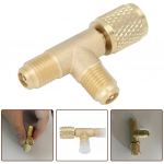 1 tk auto kiir&uuml;henduse tee-adapteri klapi s&uuml;damik 1/4 tolli SAE jaoks R22 R12 R134 messingist kliimaseadme kiir&uuml;hendusega T-kujuline adapter CHINA