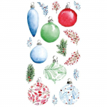 Stickers transparents - Xmas berries - Boules de No&euml;l - 17 pcs
