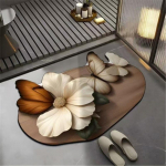 3D visuaalne liblik&otilde;ieline matt - imav vannitoamatt, dekoratiivne uksematt ja ainulaadse kujuga veekindel siseuksematt 40*60cm