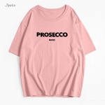 Prosecco Kirjaprindiga Mood Suvised T-s&auml;rgid Puuvill Ameerika T&auml;navamood Naiste Topid 2024 Uued L&uuml;hikeste Varrukatega O-kaelusega Vabad Y2K T-s&auml;rgid 3XL