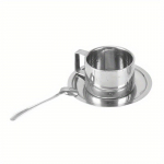 Kvaliteetne roostevabast terasest kohvitass, veetass, segamistass kruus / piimatass taldriku ja lusikaga 200ml with plate&spoon