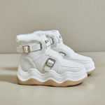 PU Pl&uuml;&uuml;sist Polsterdatud Lumesaapad Naine 2024 Uued Massiivsed Talvesaapad Naistele Puuvillased Naiste Soojad Moodsad Pahkluuni N&ouml;&ouml;rsaapad Vabaaja Saapad 39 must