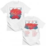 Imagine Dragons B&auml;nd Loom Tuur 2025 Uued T-s&auml;rgid Meeste Naiste Mood Hip Hop Retro T-s&auml;rk Puuvill L&uuml;hikeste Varrukatega Tees Esteetilised Topid XXL valge