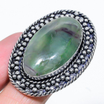 Green Fluorite Handmade 925 Sterling Silver Jewelry Ring Size 8 v6f82