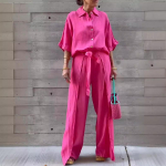 Vabaaja Puuvillase Linu Suvine Komplekt Naiste Rev&auml;&auml;riga N&ouml;&ouml;bitav S&auml;rk + Pikad P&uuml;ksid &Uuml;likond Elegantne &Uuml;hev&auml;rviline Ebakorrap&auml;rane Lapit&ouml;&ouml; R&otilde;ivad M