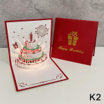 3D kerge muusika s&uuml;nnip&auml;evakaart Pop Up Cake loominguline &otilde;nnitluskaart Palju &otilde;nne s&uuml;nnip&auml;evaks kingitus perele ja s&otilde;pradele
