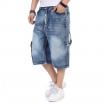 Suvised meeste sinised teksap&uuml;ksid Streetwear L&otilde;dvad Suured Sirged Teksap&uuml;ksid 30 sinine