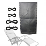 Chair Replacement Fabric 160x43 cm Folding Lounge Repair Cloth with Cords Kit