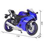 Welly 1/18 m&otilde;&otilde;tkavas Yamaha 2020 YZF-R6 valatud mootorratta mudel T&ouml;&ouml;tava amortisaatoriga M&auml;nguasi Lastele Kingitused M&auml;nguasjade kogu sinine
