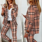 Naiste pikkade varrukatega Blaze, 2-osaline elegantne Slim Fit jakk, ametlik kontorit&ouml;&ouml;, p&uuml;ksirihmade mantli komplekt M