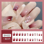 24 t&uuml;kki L&uuml;hikesed kunstk&uuml;&uuml;ned, peale surutavad k&uuml;&uuml;ned Glitter manik&uuml;&uuml;r k&uuml;&uuml;neplaastrid 10ml One Size