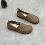 Johnature K&auml;sitsi valmistatud Ehtne Nahk Madalad Kingad Vabaaja Kerged Mokassiinid Retro Lehmakate Pehme Tald Meeste Slip-on Kingad 38 khaki