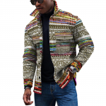 Meeste moetrend igap&auml;evane vabaaja tr&uuml;kitud pikkade varrukatega n&ouml;&ouml;biga sulejope S