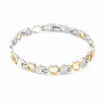 Hanmade Jewelry Gift Heart-shaped Magnetic Bracelet Silvery Golden fashion Elegant 1pc