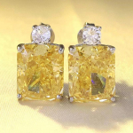 Xiancan Ehted 2023 S925 H&otilde;be Luksuslikud Simuleeritud Kollase Teemandiga N&otilde;elk&otilde;rvar&otilde;ngad Naiste Moodi jaoks. Sterling Silver teemant/kollane