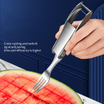 2 in 1 Watermelon Fork Slicer Double Head Ergonomic Quickly Fruit Cutting for Restaurant