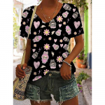 Naiste Labubu l&uuml;hikeste varrukatega puuvillane T-s&auml;rk, 2025 suvine trendibr&auml;nd, poolpikkade varrukatega, Ins stiil, k&otilde;igega sobiv t&auml;navamood XXXL