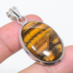 Natural Tiger Eye Gemstone 925 Sterling Silver Jewelry Pendant 1.85 n8d99