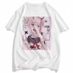 Meeste Senpai Anime Girl Nerdy Modal White Print T-s&auml;rk Naiste Manga Streetwear Tees&auml;rk M