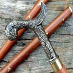 Antiikstiilis Viktoriaanlik Vanaaegne Disainer Messingist K&auml;epidemega Kepp Puidust Jalutuskepp M aero