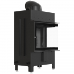 Steel fireplace KRATKI LUCY right 12 kW &Oslash; 200 black thermotec self closing door