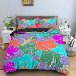3D kollane lilleline voodipesukomplekt Lihtne lilleline tekikate 1/2 padjapuuriga Kuninga/Kuninganna suuruses Tekikate Pol&uuml;ester mugav kate EU single(135x200cm)
