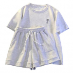 2 tk/komplekt Naiste T-s&auml;rk L&uuml;hikesed p&uuml;ksid &Uuml;likond &Uuml;mar kaelus, &uuml;hev&auml;rviline l&uuml;hikeste varrukatega &uuml;laosa Pingutusn&ouml;&ouml;riga Elastne v&ouml;&ouml;koht lahtised p&uuml;ksid Daami dressi&uuml;likond vabaaja igap&auml;evane riietus 3XL