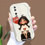 Armas koomiksimustriga kreemjas tekstuuriga korpus Lainelise servaga pehme silikoonkaanega telefoni&uuml;mbris Huawei Honor Infinix Tecno iPhone'i jaoks Infinix Note 50 Pro+ 5G