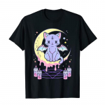 Kawaii Pastellgoth Armas &Otilde;udne Must Kass T-s&auml;rk Naiste Suvine XS-4XL Topid Loominguline Muster Personaliseeritud T&auml;navas&auml;rk Y2k XL