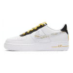 Nike Air Force 1 07 LV8 GS Kuldsete L&uuml;lidega Sebra Mustriga Laste Tennised Valge Saturn-Kuldne Must DH5480-100 35.5