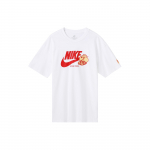 Nike &Uuml;hev&auml;rviline Logotr&uuml;kiga &Uuml;mmarguse Kaelusega Pusa L&uuml;hikeste Varrukatega T-s&auml;rk Langenud &Otilde;lgadega Meeste Topid Valge FB9804-100 XL