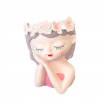 Fairy Head Flower Pot Creative Holder for Photos in Garden Or Party Settings roosa