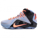 Nike Lebron 12 lihav&otilde;ttep&uuml;hade &uuml;mmarguse ninaga paelkinnitusega libisemiskindlad kerged keskmise k&otilde;rgusega korvpallijalan&otilde;ud Meeste toss Must Lilla 707781-488 44