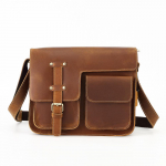 Meeste Crazy Horse Nahast Crossbody Kott - Ehtne Nahast Messenger & Multifunktsionaalne Arvutikohver pruun