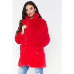 2022. aasta uus daami imitatsiooniga k&uuml;&uuml;liku kasukas, emane lahtine pehme karusnahast soe jope XXXXL punane