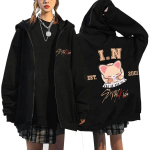 Q Versioon Stray Kids Domineerivad Harajuku Prindiga Kapuutsiga Pusa Vaba L&otilde;ikega Lukuga Kapuutsiga S