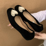 Moodne Mood S&uuml;damekujuline Kaunistus Mary Jane Kingad Naistele Retro Kunstnahast Suede Lamedad Mugavad Pehme Tald Madal Br&auml;ndi Disainer Kingad 35 must