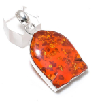 Natural Baltic Amber Gemstone 925 Sterling Silver Jewelry Pendant 1.97 l1c49