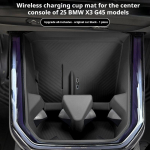 Silikoonist Auto Keskkonsooli Joogitopsihoidja Traadita Laadimispadi Kaitsematt Auto BMW X3 G45 2025 2026 Tarvikud Salongi Stiil must