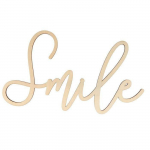Mot en bois - Artemio - Smile - 30 x 16.5 x 0.5 cm - D&eacute;coratif - Personnalisable pruun