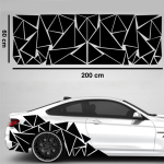 200x60cm Auto K&uuml;ljekleebis Kolmnurkadega Graafiline Decal S&uuml;sinikkiust Ilmega Dekor