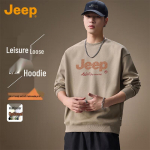 JEEP meeste raskekaaluline &uuml;mmarguse kaelusega dressipluus 3XL khaki