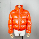 Talvised naiste lukuga pargid Jakid Streetwear T&auml;ispikkade varrukatega Lukuga Vabaaja Puhvjakid Villased Mantlid Kitsad Vabaaja Jakid XL oranž