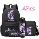 4 tk/komplekt Anime Joonisfilm K-Pop Prindiga Seljakott 750 ml veepudeliga Teismelisele &Otilde;pilasele T&uuml;drukule Poisile Raamatukott Lapse Kingitus Suure Mahutavusega Reisikott