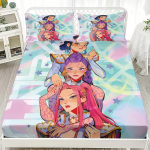 1 tk KPOP pingulduslina Demon-Hunters Pehme pol&uuml;ester voodikate pingulduslina elastikpaelaga Huntrix kodu sisustus Ilma padjap&uuml;&uuml;rita 100x200x25cm beige