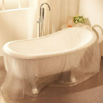 Paksustatud &uuml;hekordne &uuml;mmargune vannitoavann kodu ja salongi jaoks - Kokkupandav puidust t&uuml;nn t&auml;iskasvanutele ja lastele 100 Bags - Fits 1.1m Tub/Bath - 120*170